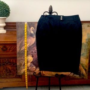 Kenar  stretchy black denim sophisticated skirt